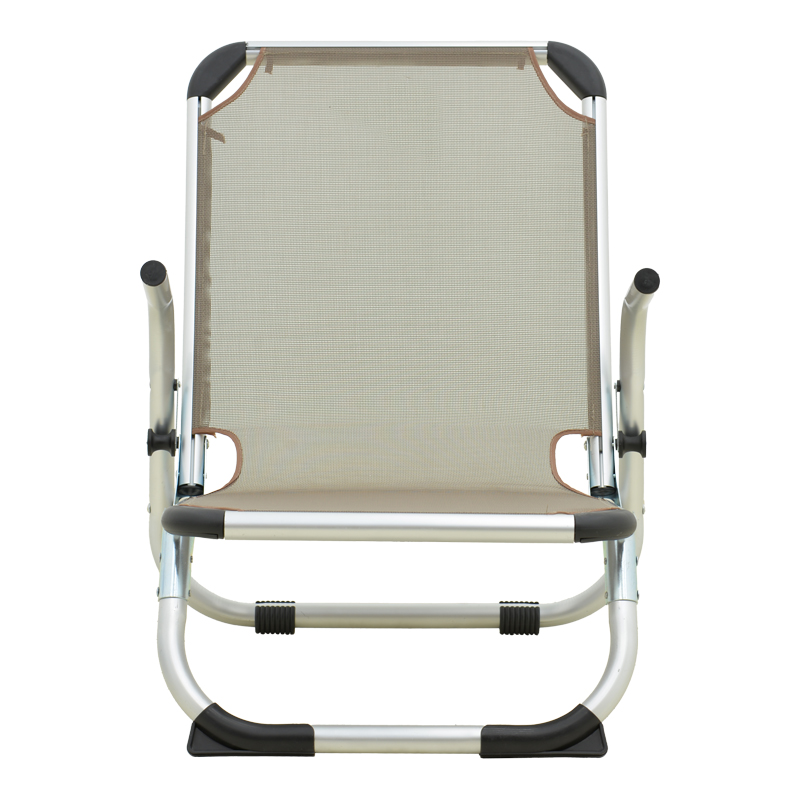 Καρεκλάκι παραλίας Playa pakoworld βαρέως τύπου με ψηλή πλάτη αλουμίνιο-textilene σε μπεζ απόχρωση 54x72x63εκ