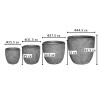 Planter Oniella pakoworld set 4pieces ceramic in antique grey color