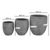 Planter Berzoka pakoworld set 3pieces ceramic in anthracite color