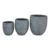 Planter Berzoka pakoworld set 3pieces ceramic in anthracite color