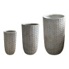 Planter Kallena pakoworld set 3pieces ceramic in light grey-beige color