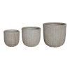 Planter Kallena pakoworld set 3pieces ceramic in beige color