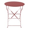 Τραπεζι Bistro pakoworld μεταλλικό αναδιπλούμενο σε απόχρωση terracotta Φ60x71εκ