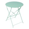 Bistro dining table pakoworld set of 3 pieces, metal, foldable, mint color, Φ60x71cm