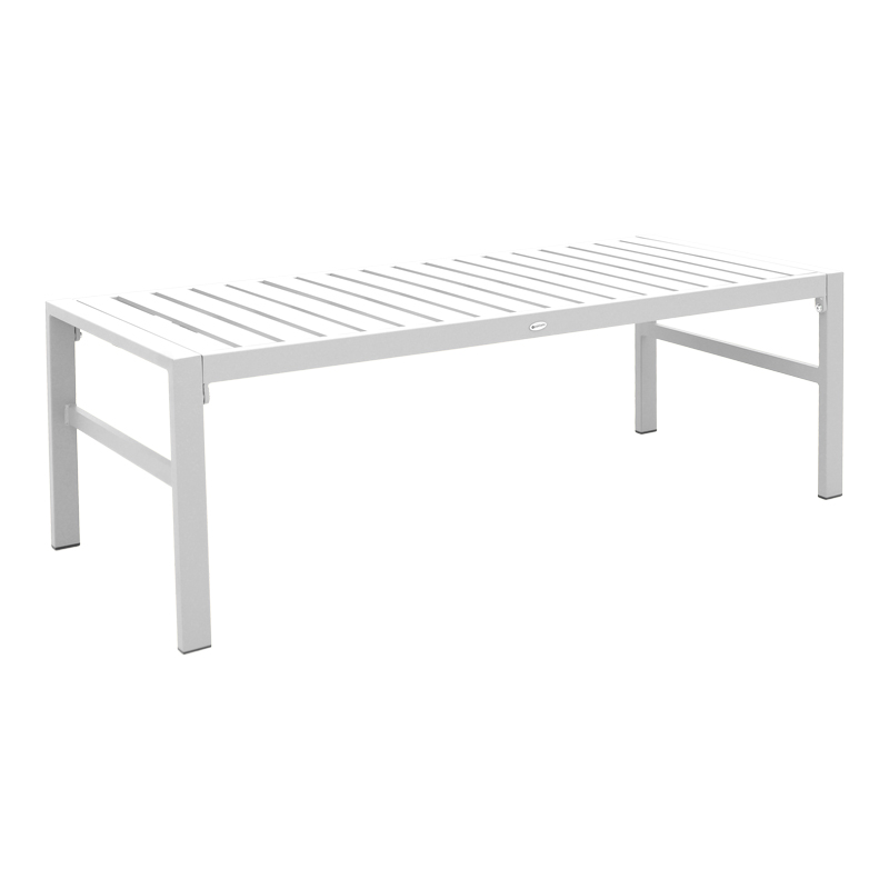 Gardenly Ι pakoworld lounge set 4pcs aluminum in white color with grey-beige cushions