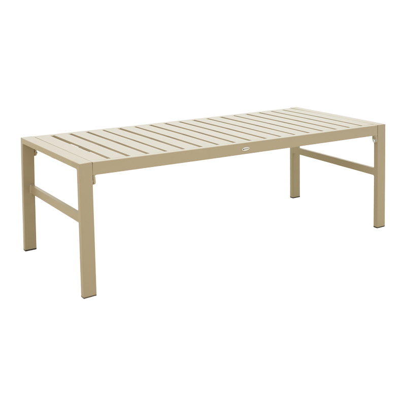 Gardenly Ι pakoworld lounge set 4pcs aluminum in cappuccino color with grey-beige cushions