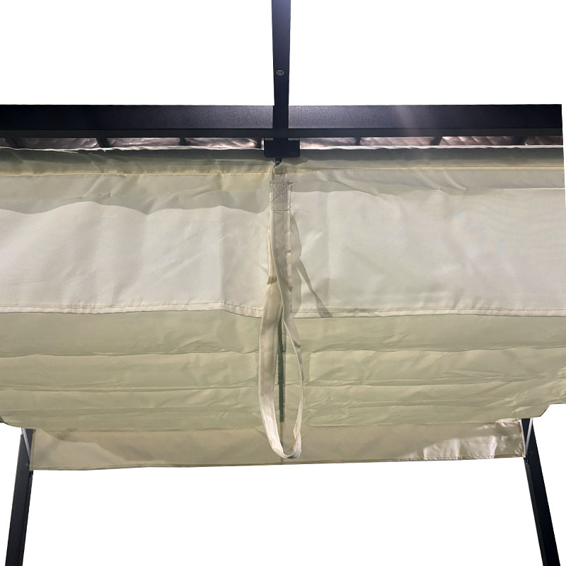 Κιόσκι κήπου pakoworld μαύρος μεταλλικός σκελετός - με συρόμενο κάλυμμα σε μπεζ απόχρωση 3x3m