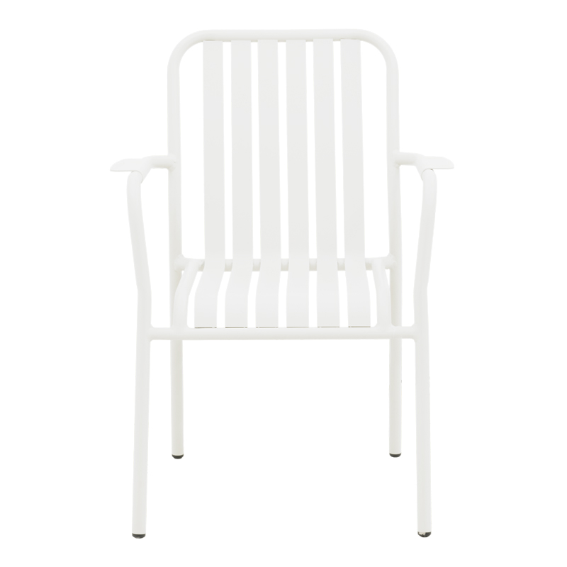 Πολυθρόνα Vista pakoworld στοιβαζόμενη αλουμίνιο σε λευκή απόχρωση 62x60x84εκ