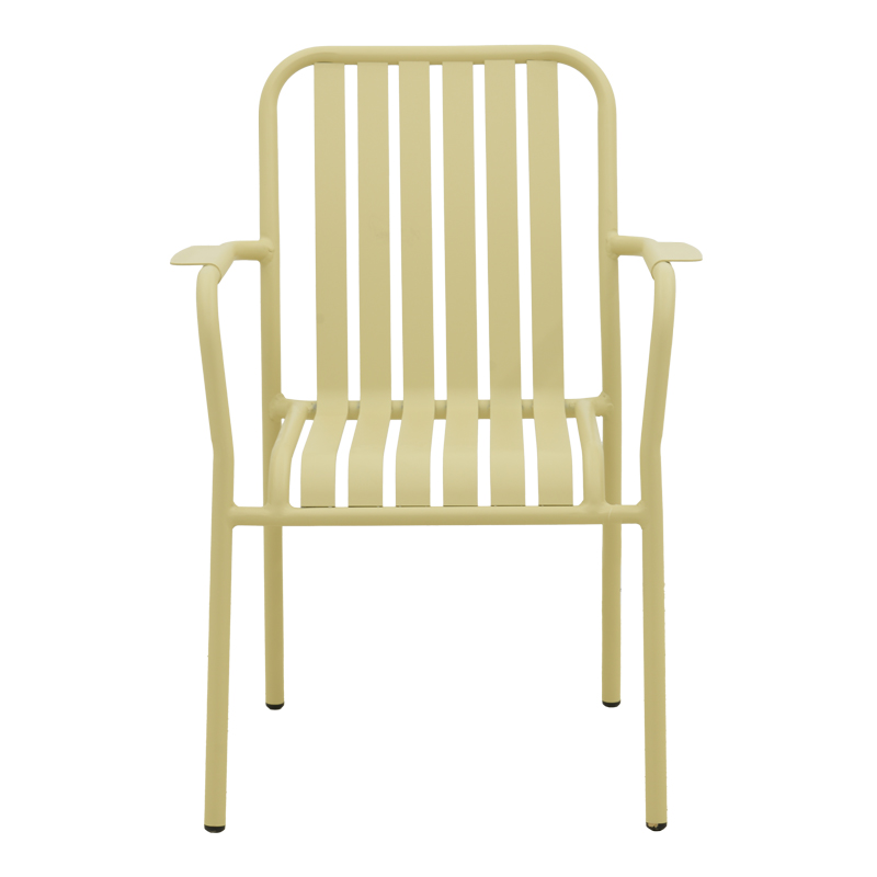 Πολυθρόνα Vista pakoworld στοιβαζόμενη αλουμίνιο σε μπεζ απόχρωση 62x60x84εκ