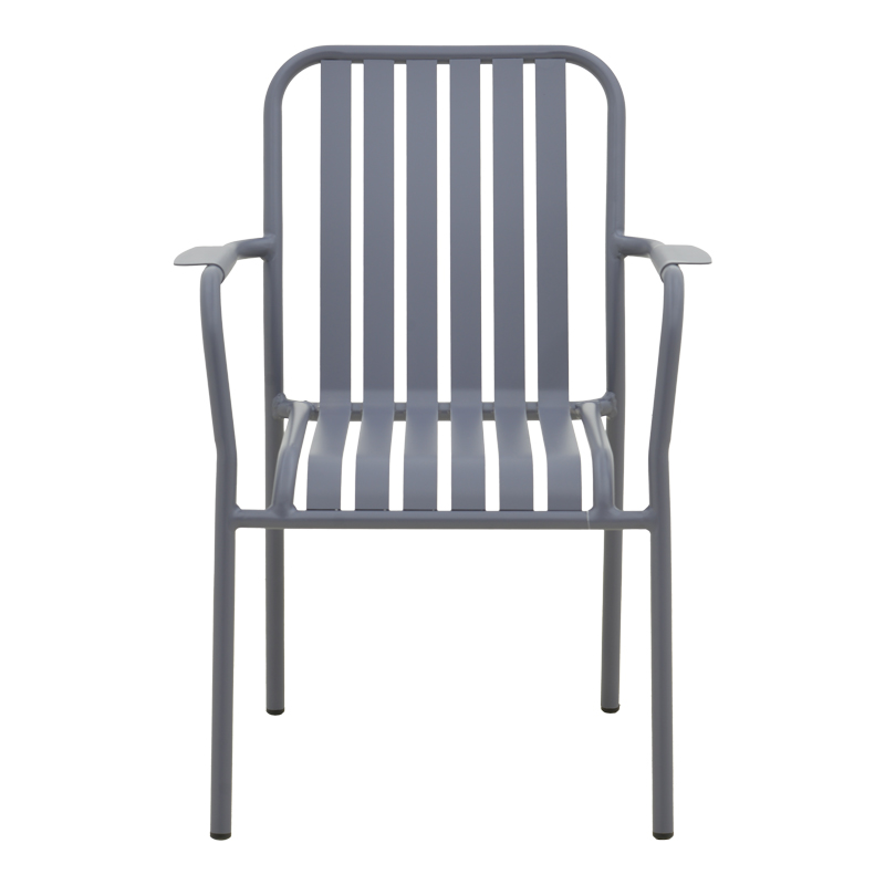 Πολυθρόνα Vista pakoworld στοιβαζόμενη αλουμίνιο σε ανθρακί απόχρωση 62x60x84εκ