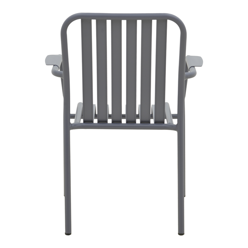 Πολυθρόνα Vista pakoworld στοιβαζόμενη αλουμίνιο σε ανθρακί απόχρωση 62x60x84εκ