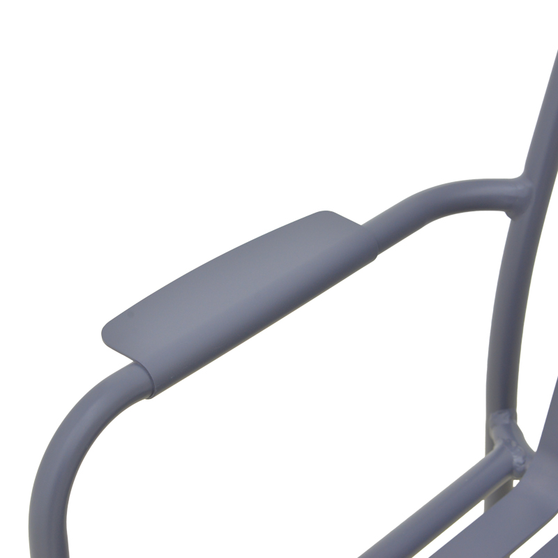 Πολυθρόνα Vista pakoworld στοιβαζόμενη αλουμίνιο σε ανθρακί απόχρωση 62x60x84εκ