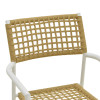 Castal pakoworld stackable armchair, steel in white -pe rope in natural shade 53x59x84cm