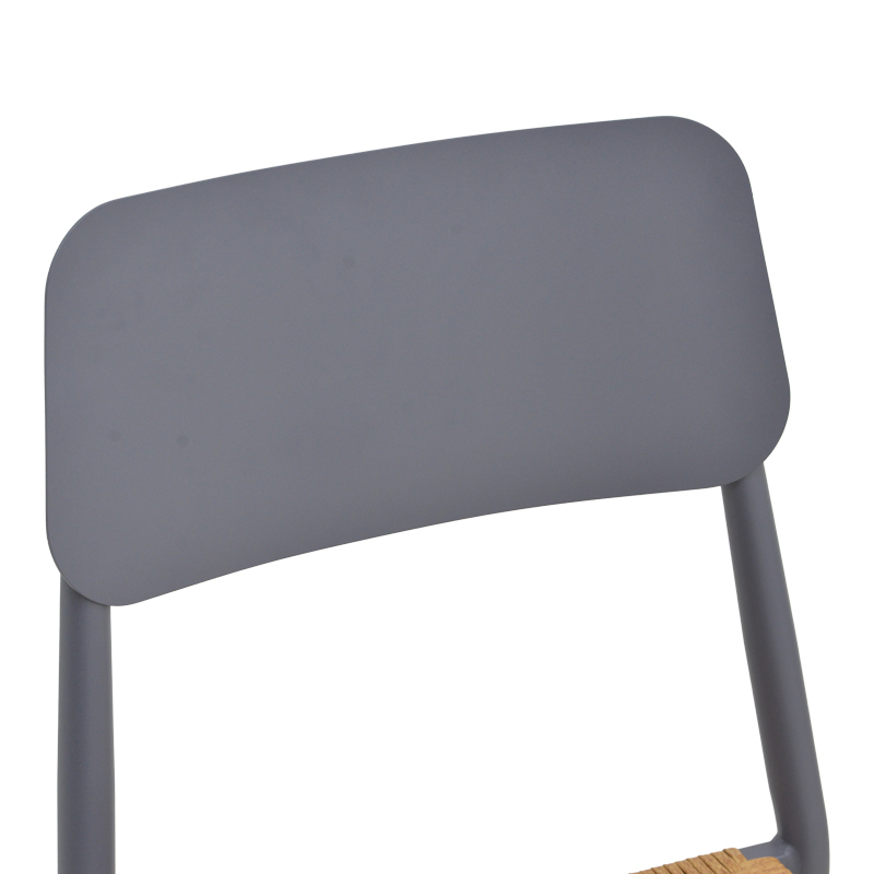 Καρέκλα Giardino pakoworld στοιβαζόμενη αλουμίνιο σε ανθρακί -pe rattan σε φυσική απόχρωση 45x56x82εκ