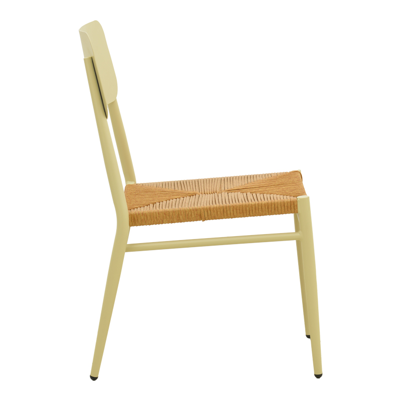 Καρέκλα Giardino pakoworld στοιβαζόμενη αλουμίνιο σε μπεζ -pe rattan σε φυσική απόχρωση 45x56x82εκ