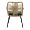 Πολυθρόνα Andros pakoworld αλουμίνιο σε μαύρη- pe σχοινί μπεζ 56x60x86εκ