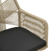 Πολυθρόνα Andros pakoworld αλουμίνιο σε μαύρη- pe σχοινί μπεζ 56x60x86εκ