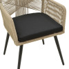 Andros armchair pakoworld aluminum in black- pe rope beige 57x61x84.5cm