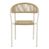 Πολυθρόνα Ammos pakoworld στοιβαζόμενη αλουμίνιο σε λευκή- pe σχοινί σε φυσική απόχρωση 57x61x82εκ