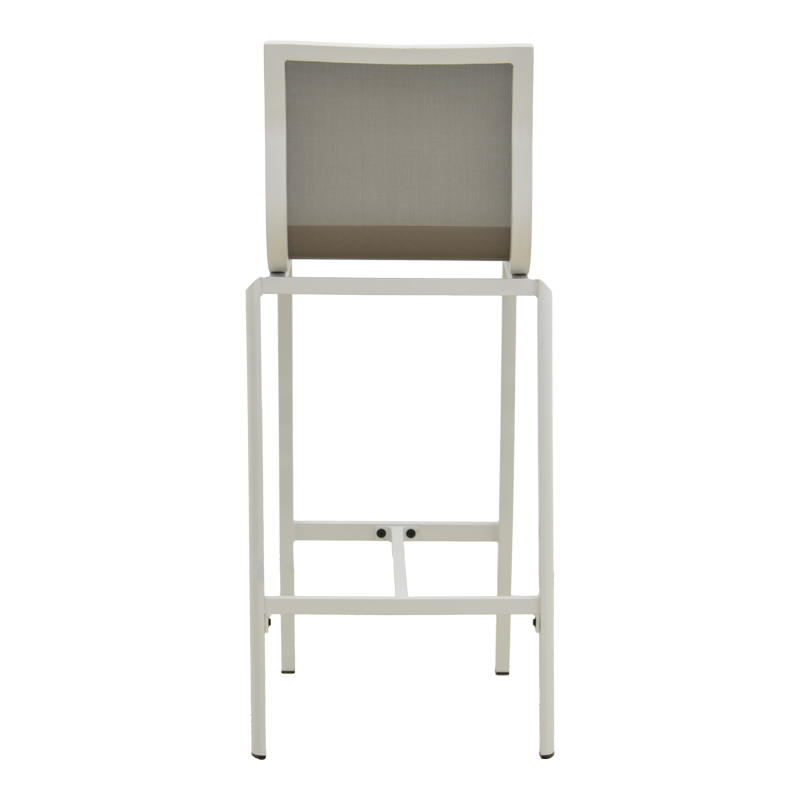 Σκαμπό μπαρ Melina pakoworld στοιβαζόμενη αλουμίνιο σε λευκή- textline σε γκρι απόχρωση 45x49x115εκ