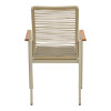 Πολυθρόνα Aegean pakoworld στοιβαζόμενη -teak- αλουμίνιο κ textline σε κρεμ-pe σχοινί σε φυσική απόχρωση 57x64x87εκ