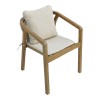 Πολυθρόνα Malibu II pakoworld μασίφ ξύλο ακακίας-ύφασμα σε φυσική-μπεζ απόχρωση 58x63x74εκ