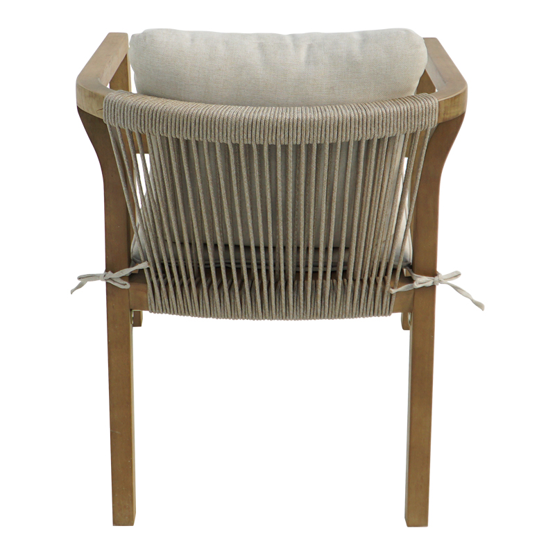 Πολυθρόνα Malibu II pakoworld μασίφ ξύλο ακακίας-ύφασμα σε φυσική-μπεζ απόχρωση 58x63x74εκ