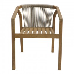 Πολυθρόνα Malibu II pakoworld μασίφ ξύλο ακακίας-ύφασμα σε φυσική-μπεζ απόχρωση 58x63x74εκ