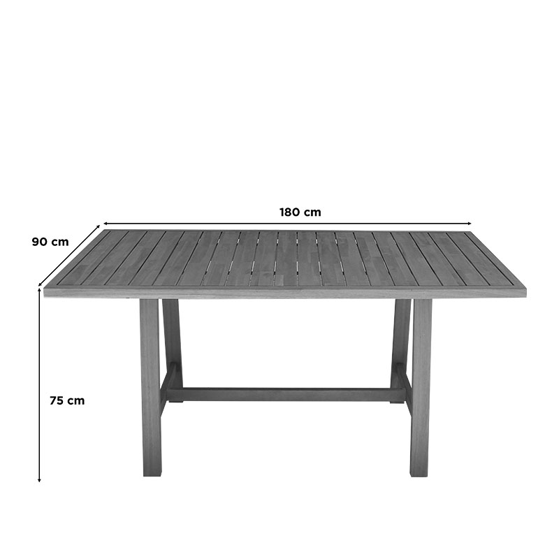 Table Malibu pakoworld acacia wood in natural color 180x90x75cm
