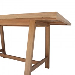 Τραπέζι Malibu pakoworld μασίφ ξύλο ακακίας σε φυσική απόχρωση 160x90x75εκ