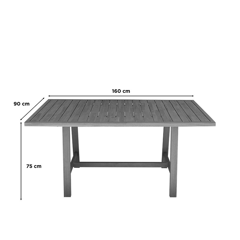 Table Malibu pakoworld acacia wood in natural color 160x90x75cm