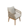 Armchair Macrena pakoworld acacia wood-fabric in natural-beige color 65x72x78cm