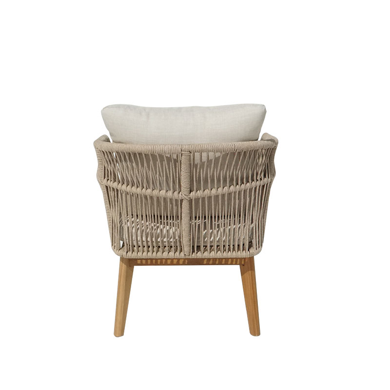 Armchair Macrena pakoworld acacia wood-fabric in natural-beige color 65x72x78cm