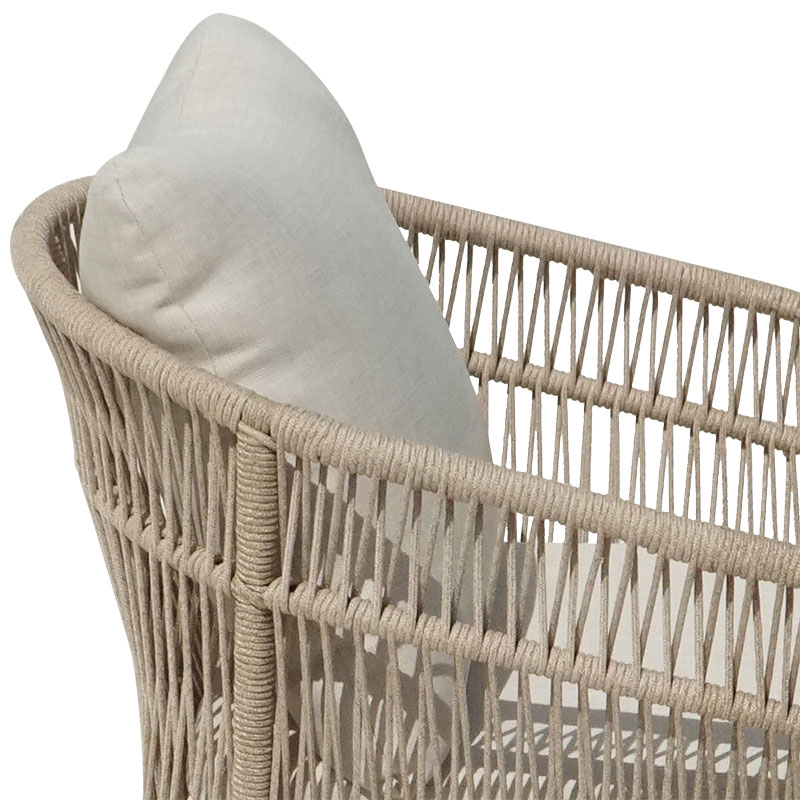 Armchair Macrena pakoworld acacia wood-fabric in natural-beige color 65x72x78cm