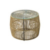 Table Adela pakoworld pe wicker-glass in natural color D47x38cm