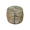 Table Adela pakoworld pe wicker-glass in natural color D47x38cm