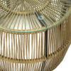 Table Adela pakoworld pe wicker-glass in natural color D47x38cm