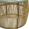 Table Adela pakoworld pe wicker-glass in natural color D47x38cm