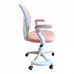 Bernu pakoworld children's office chair, mesh fabric in pink shade 47x56x80-90cm
