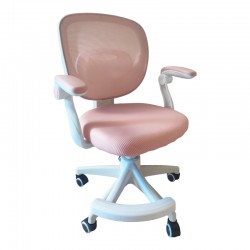 Bernu pakoworld children's office chair, mesh fabric in pink shade 47x56x80-90cm