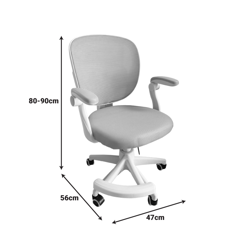 Bernu pakoworld children's office chair, mesh fabric in pink shade 47x56x80-90cm