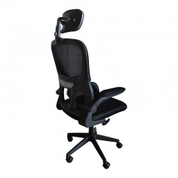 Recko office chair pakoworld mesh fabric in black shade 56x62x116-125cm