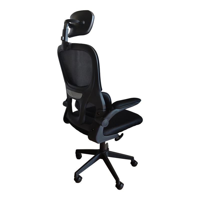 Recko office chair pakoworld mesh fabric in black shade 56x62x116-125cm