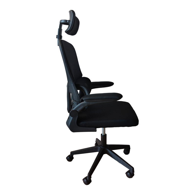 Recko office chair pakoworld mesh fabric in black shade 56x62x116-125cm