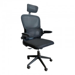 Recko office chair pakoworld mesh fabric in black shade 56x62x116-125cm