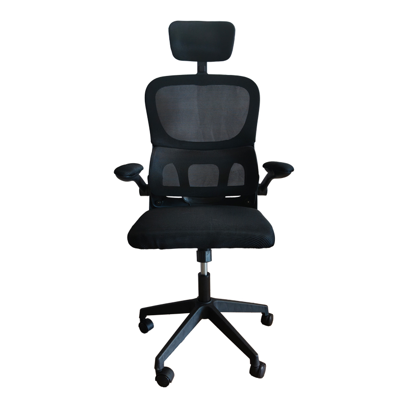 Recko office chair pakoworld mesh fabric in black shade 56x62x116-125cm