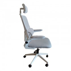 Recko office chair pakoworld mesh fabric in grey shade 56x62x116-125cm