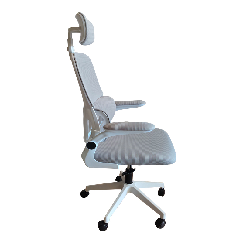 Recko office chair pakoworld mesh fabric in grey shade 56x62x116-125cm