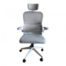 Recko office chair pakoworld mesh fabric in grey shade 56x62x116-125cm