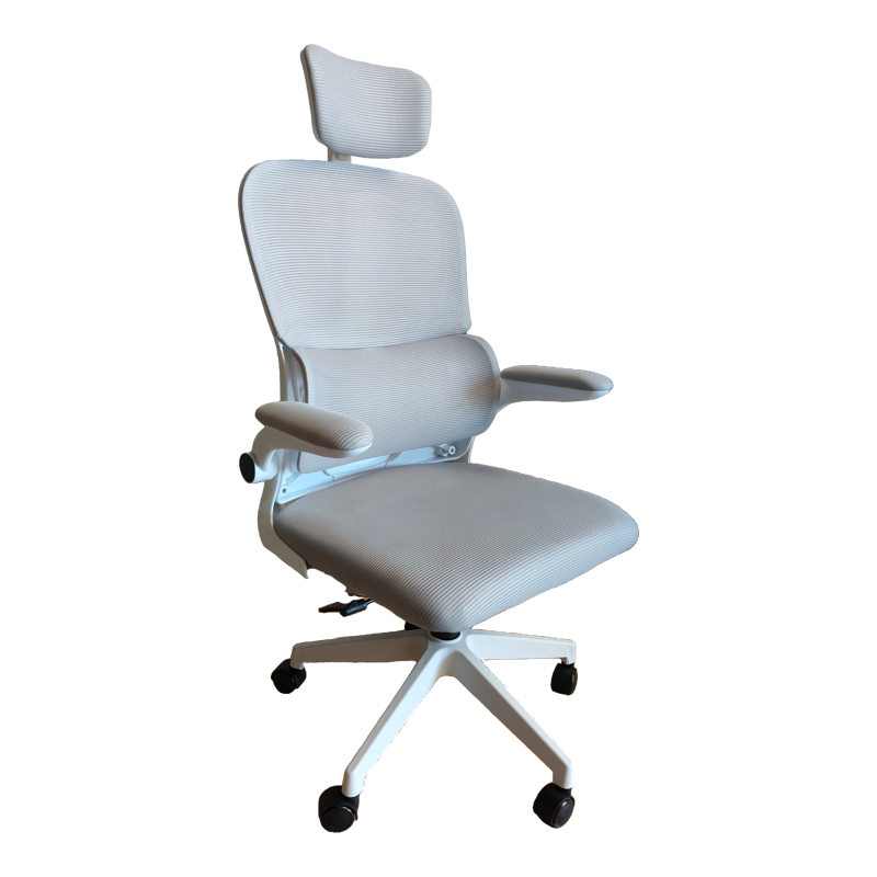 Recko office chair pakoworld mesh fabric in grey shade 56x62x116-125cm